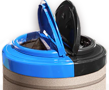 Couvercle de poubelle à doubles compartiments pour recyclage et déchets